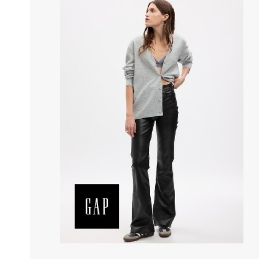 GAP Vegan Leather Pants Black